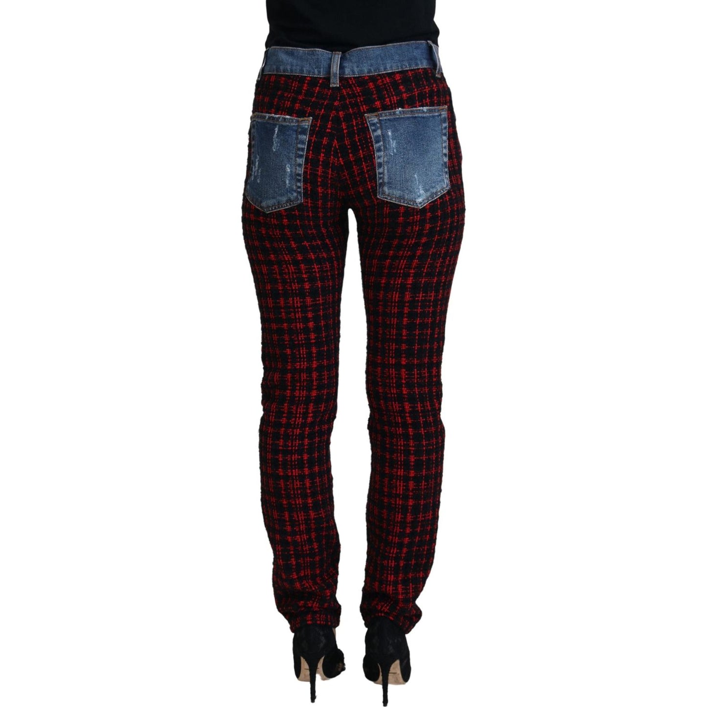 Dolce & Gabbana Elevated Elegance Checkered Back Denim Pants Jeans & Pants Dolce & Gabbana