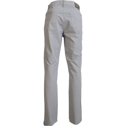 Jeckerson Elegant Gray Cotton Blend Pants Jeckerson