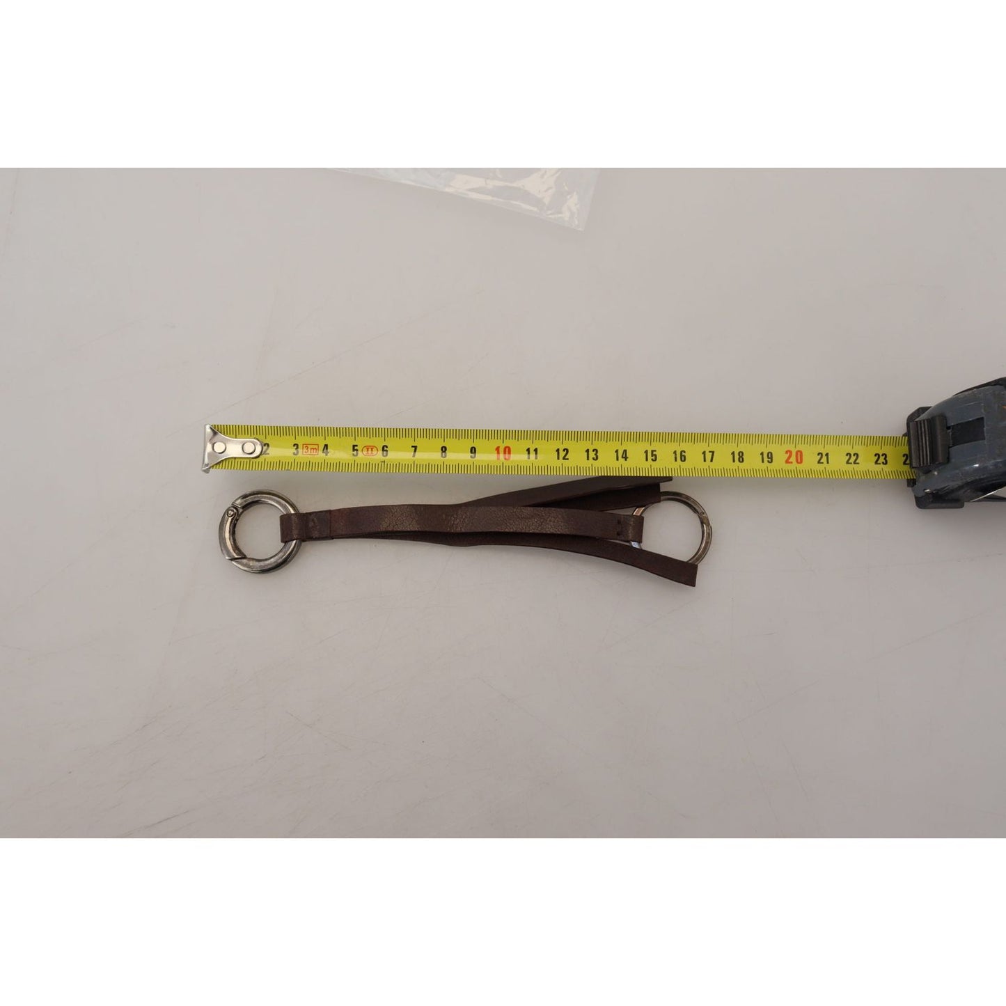 Costume National Brown Leather Silver Tone Metal Keyring Keychain 1728,67345645728,Accessories,Brown,Costume National,Keychains - Other Accessories - Accessories,Keychains - Women - Accessories,leather,Material: Brass,New with tags,Other Accessories - Acc