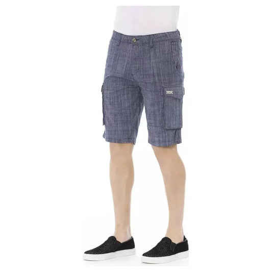 Baldinini Trend Blue Cotton Men Cargo Short Baldinini Trend