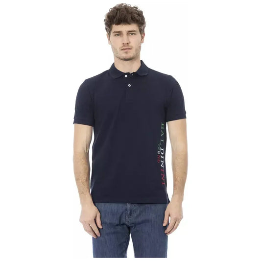 Baldinini Trend Blue Cotton Men Polo Baldinini Trend