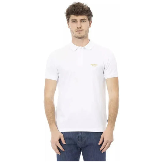 Baldinini Trend White Cotton Men Polo Baldinini Trend