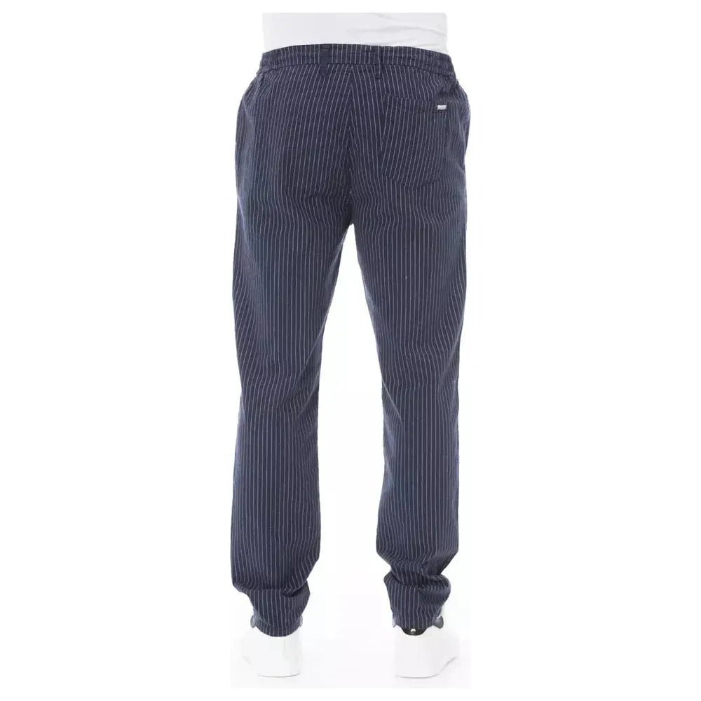 Baldinini Trend Blue Cotton Men Chino Pant Baldinini Trend