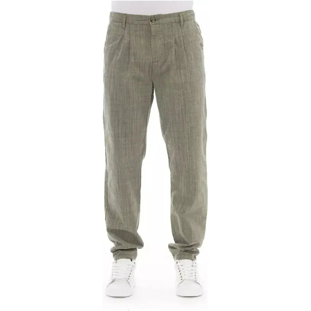 Baldinini Trend Army Cotton Men Chino Trousers Baldinini Trend