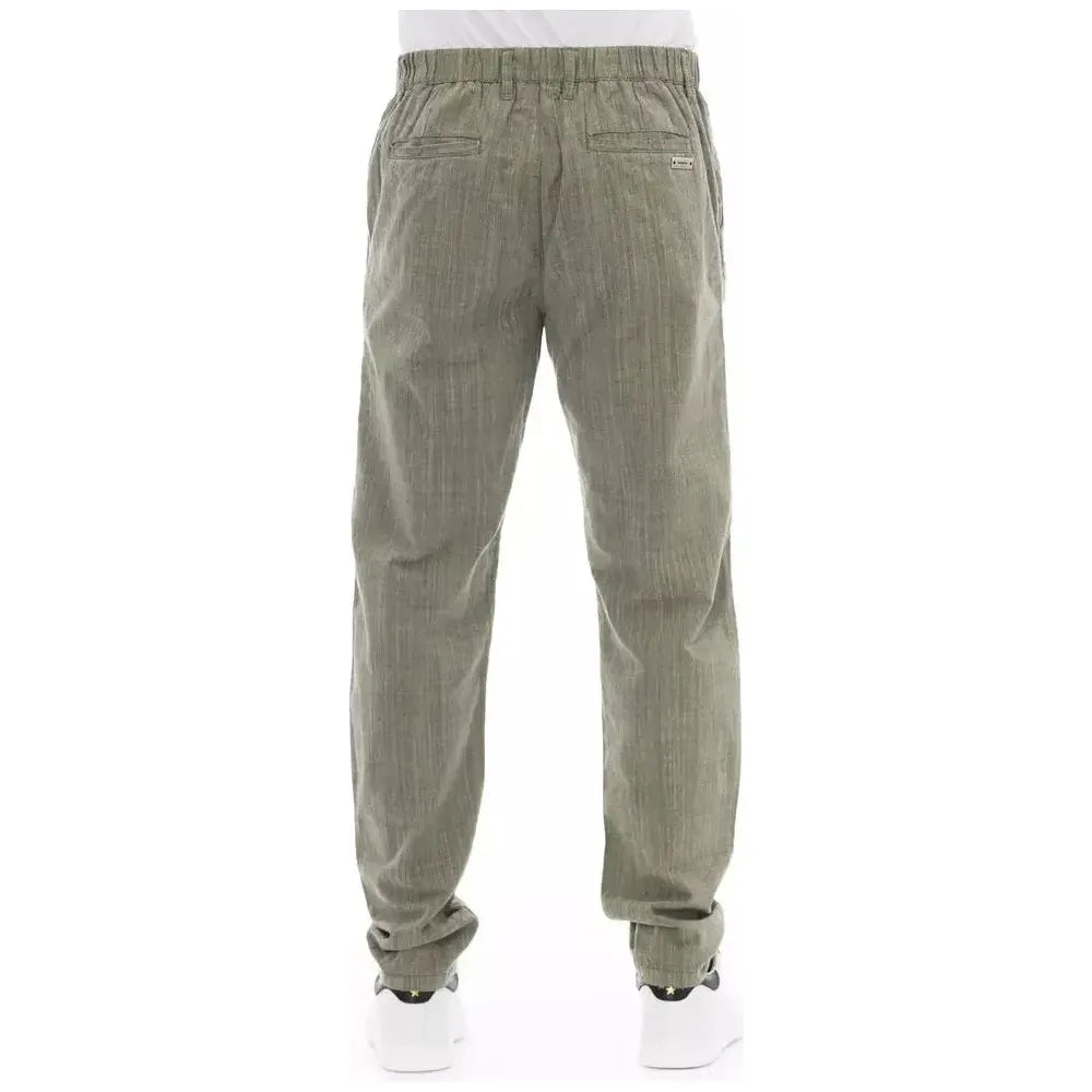 Baldinini Trend Army Cotton Men Chino Trousers Baldinini Trend