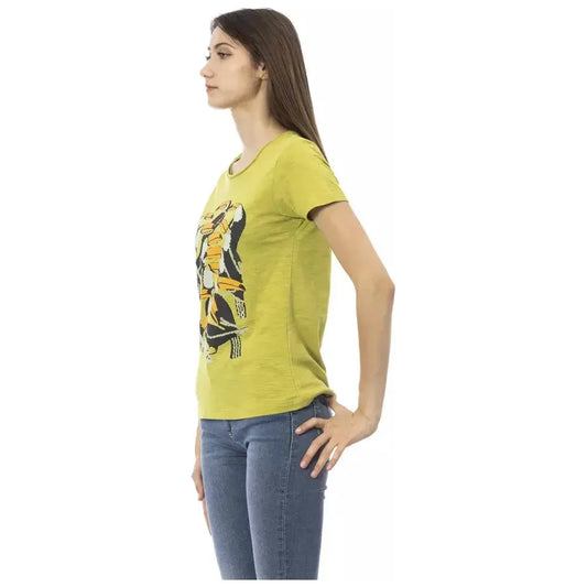 Trussardi Action Green Cotton Women T-Shirt Trussardi Action