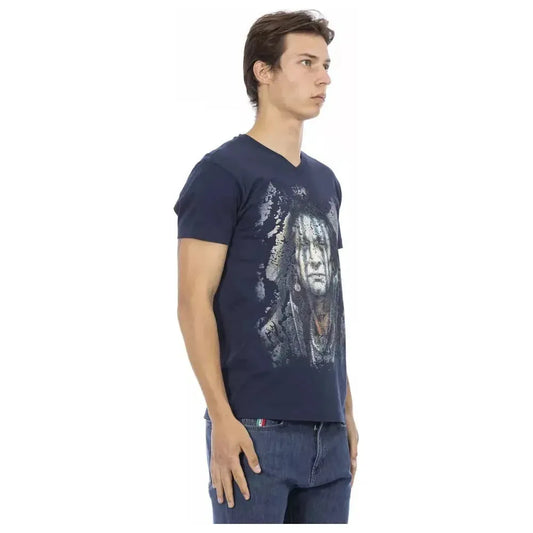 Trussardi Action Blue Cotton Men T-Shirt Trussardi Action