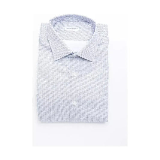 Robert Friedman Light Blue Cotton Men Shirt Robert Friedman