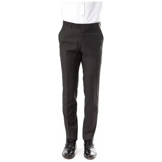 Uominitaliani Gray Wool Men Pants Uominitaliani