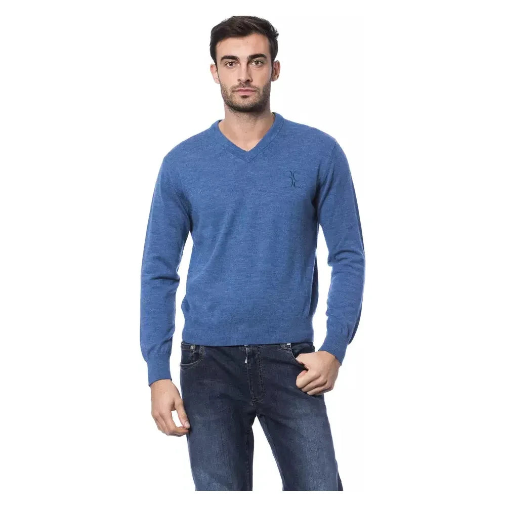 Billionaire Italian Couture Blue Merino Wool Sweater Billionaire Italian Couture