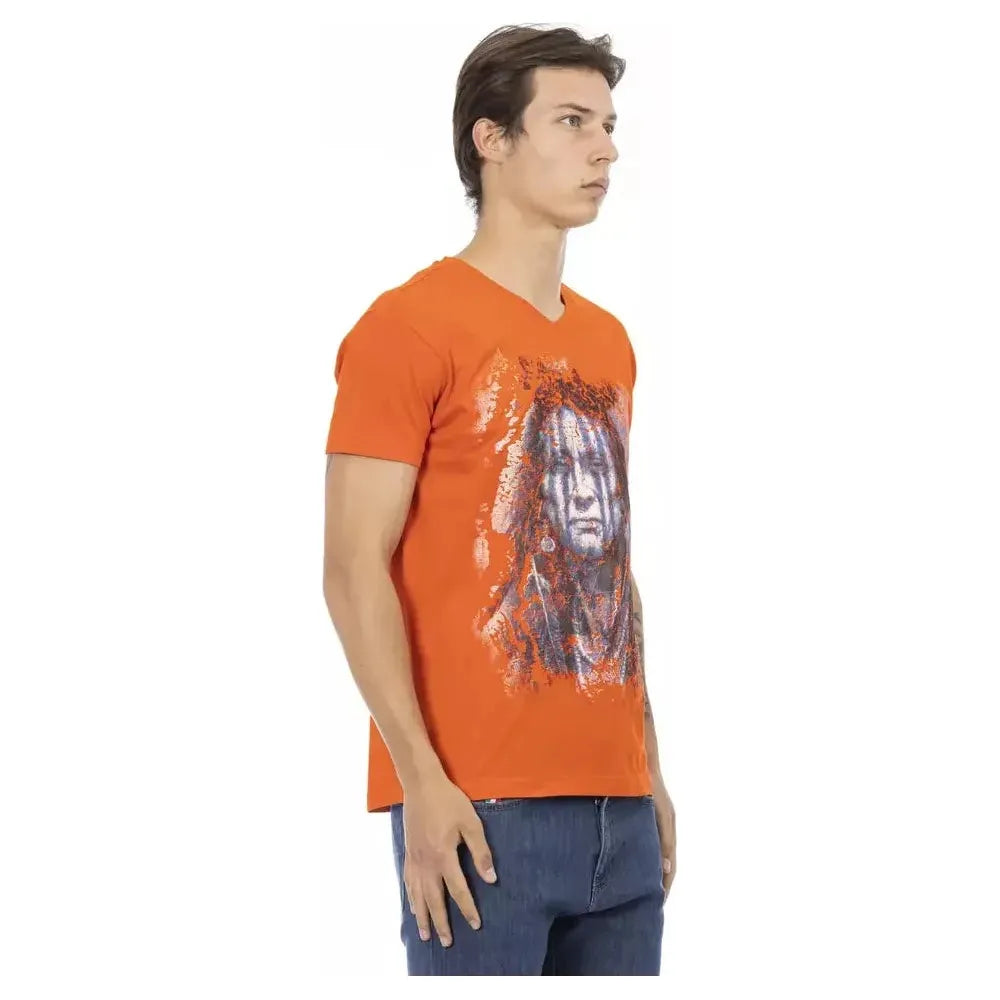 Trussardi Action Orange Cotton Men T-Shirt Trussardi Action