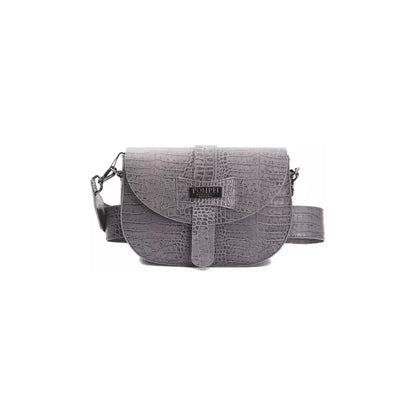 Pompei Donatella Gray Leather Women Crossbody Bag