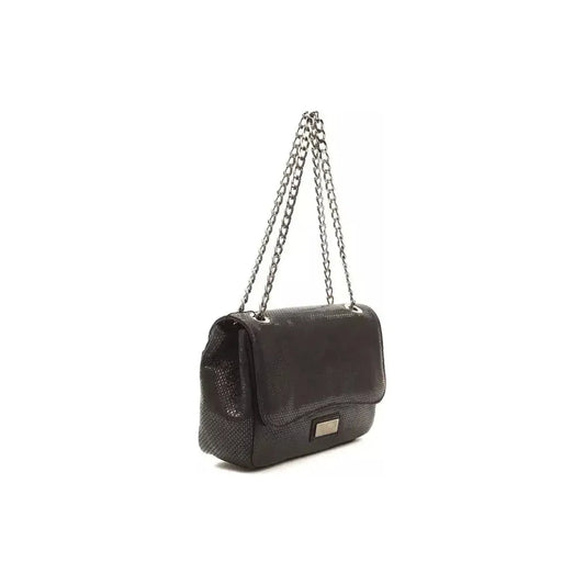 Pompei Donatella Black Leather Women Crossbody Bag Pompei Donatella