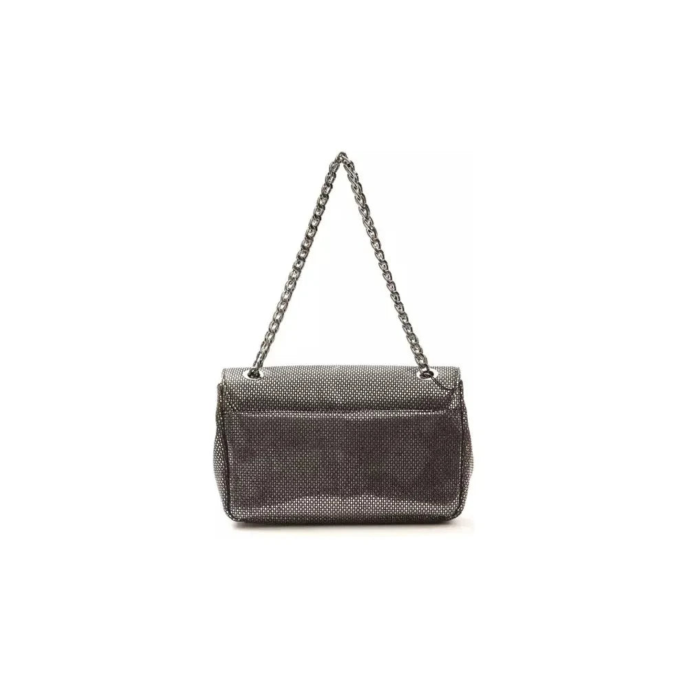 Pompei Donatella Gray Leather Women Crossbody Bag Pompei Donatella