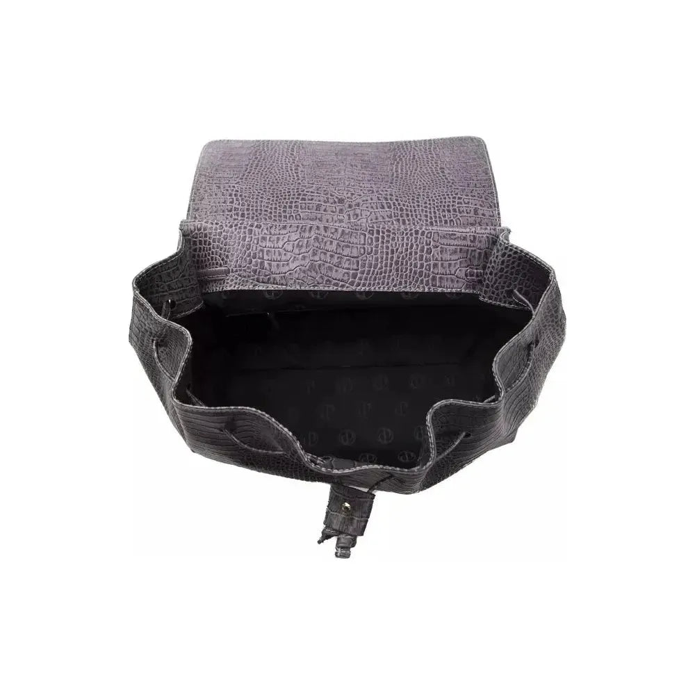 Pompei Donatella Gray Leather Women Shoulder Bag