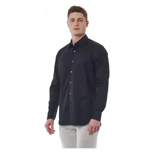 Bagutta Black Cotton Men Shirt Bagutta