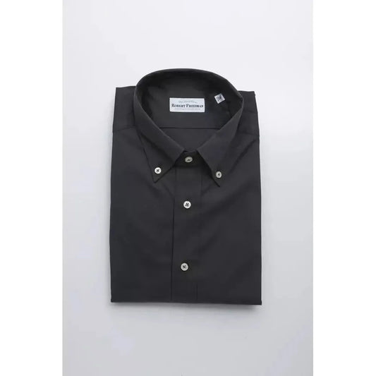 Robert Friedman Gray Cotton Men Shirt