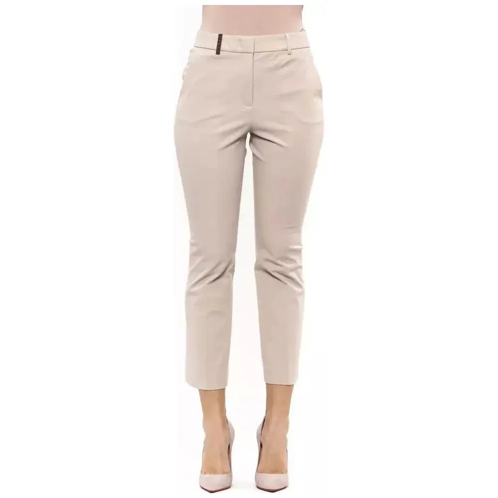 Peserico Beige Cotton Women Trouser Jeans & Pants Peserico