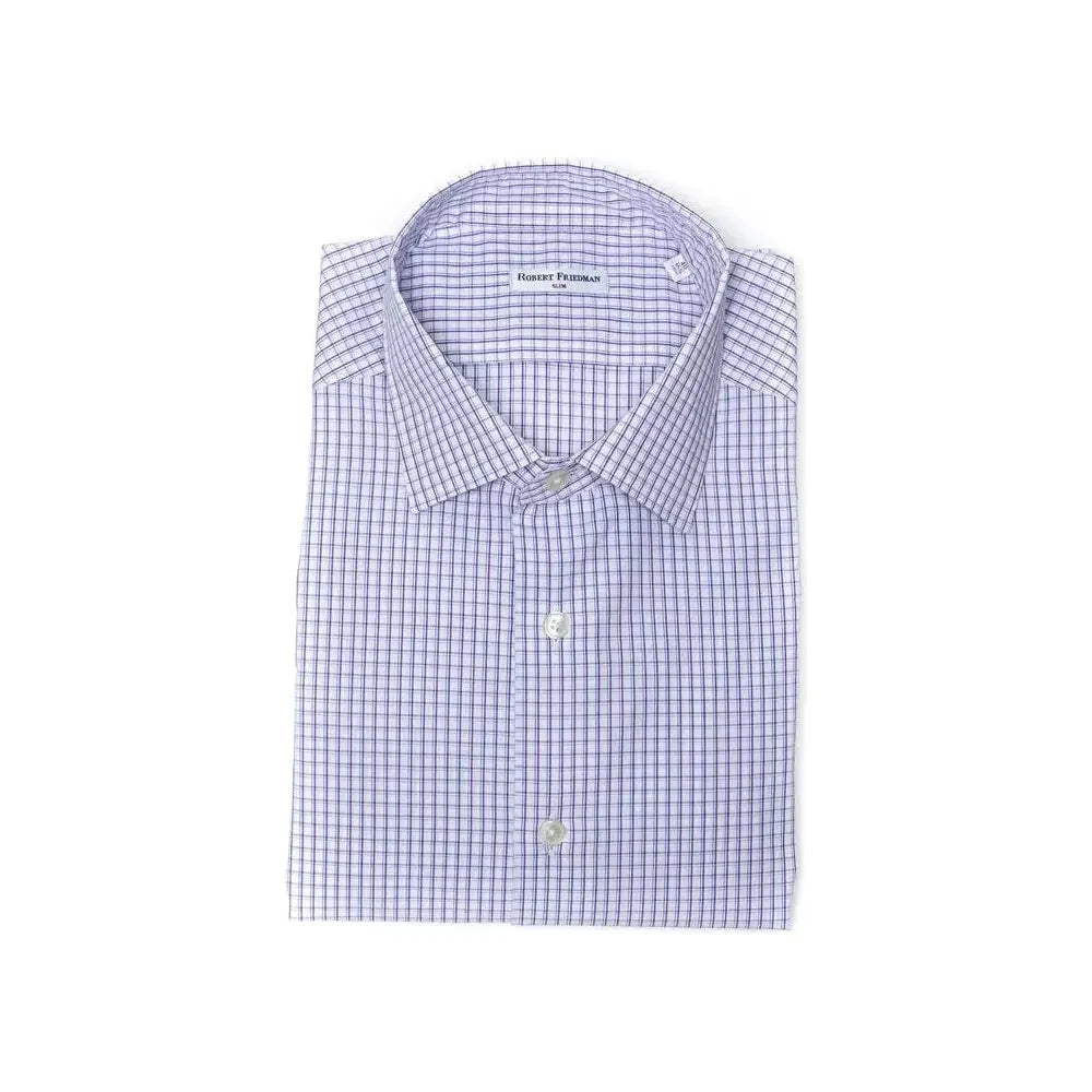 Robert Friedman Burgundy Cotton Men Shirt Robert Friedman