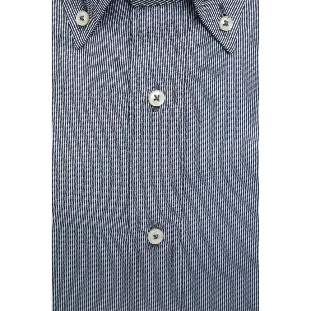 Robert Friedman Blue Cotton Men Shirt Robert Friedman