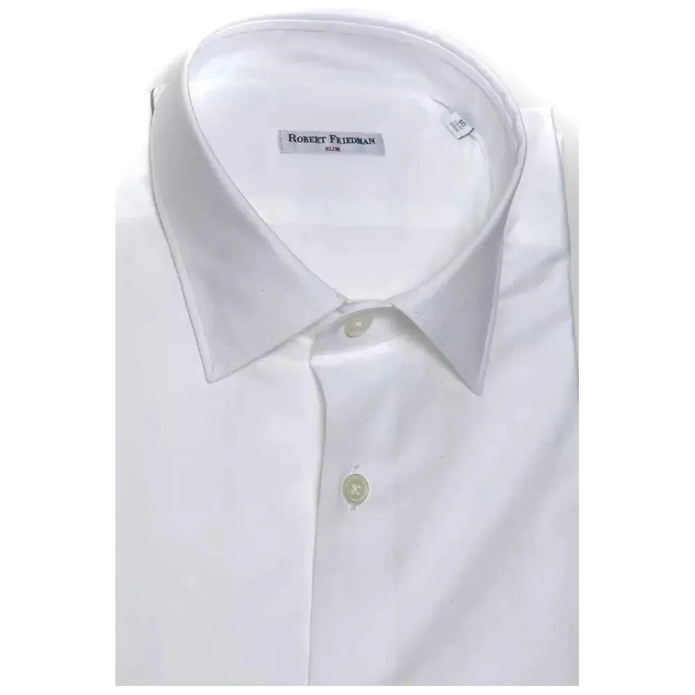 Robert Friedman White Cotton Men Shirt Robert Friedman