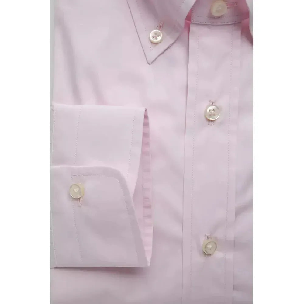 Robert Friedman Pink Cotton Men Shirt Robert Friedman