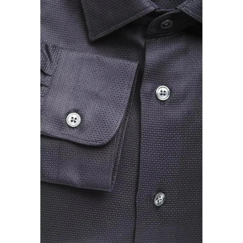 Robert Friedman Blue Cotton Men's Slim Shirt Robert Friedman