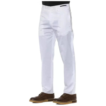PT Torino White Cotton Men Trouser