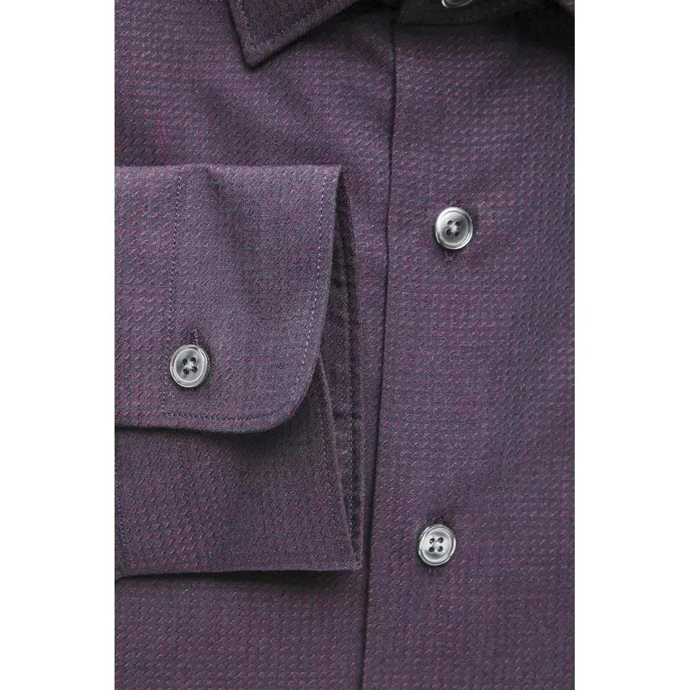 Robert Friedman Burgundy Cotton Men Shirt Robert Friedman