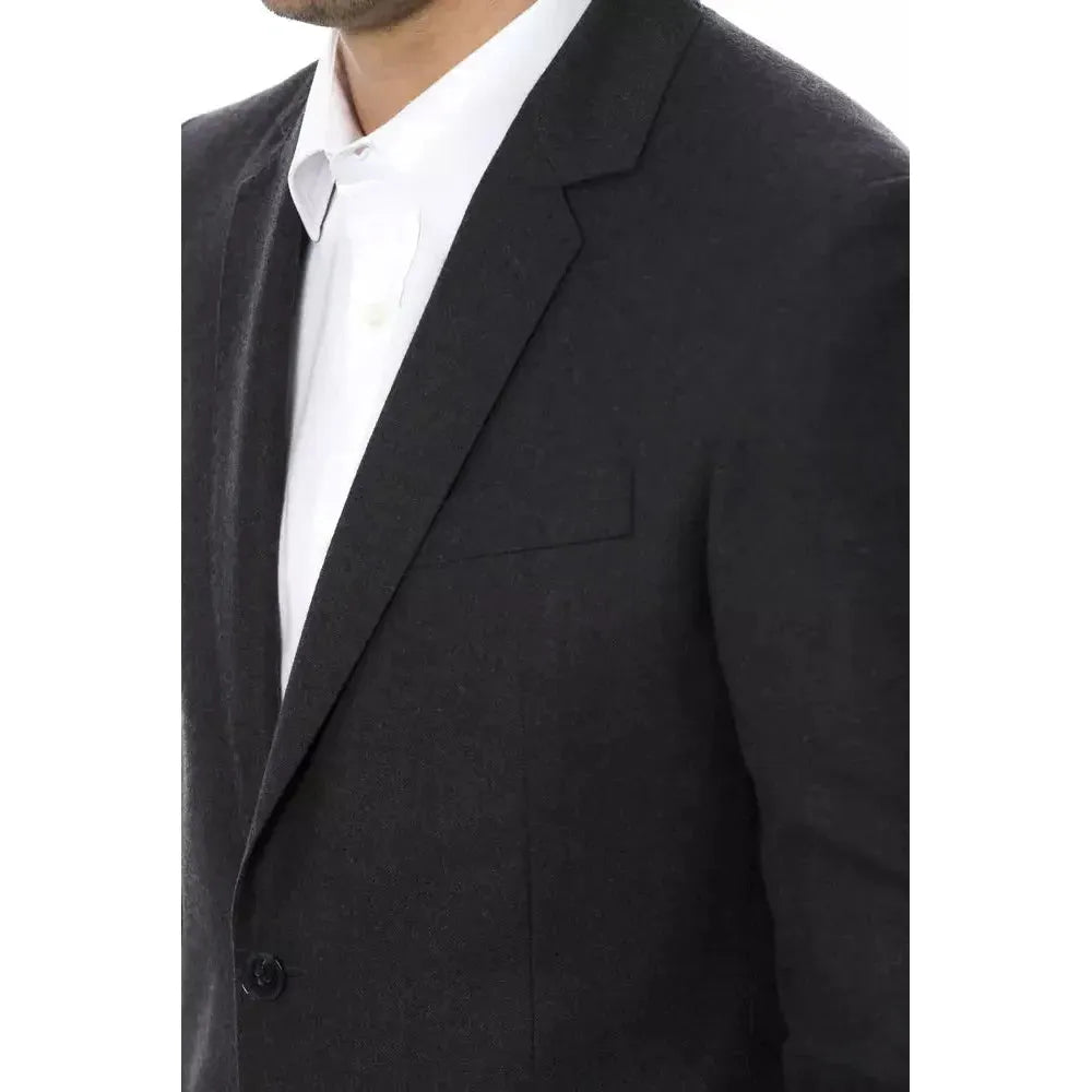 Verri Gray Wool Men Blazer Verri