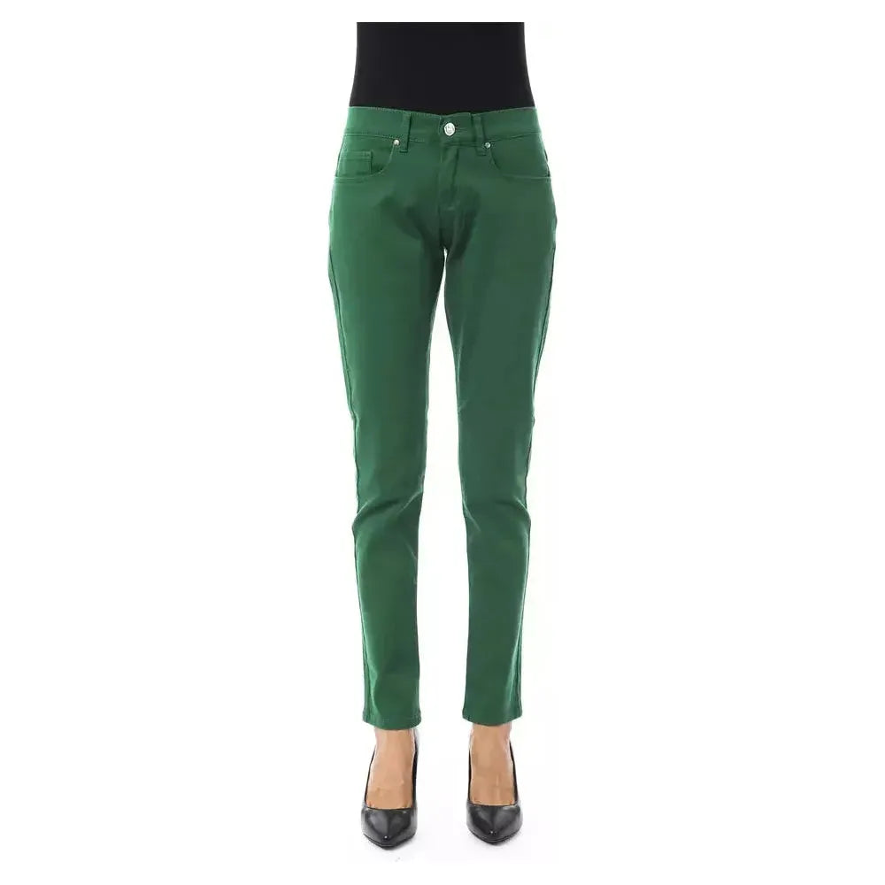BYBLOS Green Cotton Women Pant 1728,67345744032,Bicolor,BYBLOS,Clothing,Jeans & Pants - Women - Clothing,New with tags,Pants - Clothing,W24,W25,Women,Women - Clothing
