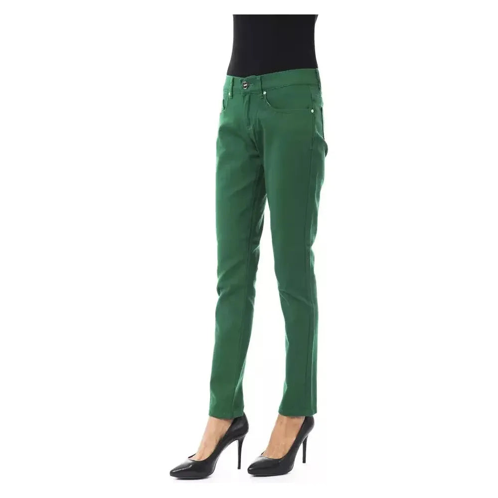 BYBLOS Green Cotton Women Pant 1728,67345744032,Bicolor,BYBLOS,Clothing,Jeans & Pants - Women - Clothing,New with tags,Pants - Clothing,W24,W25,Women,Women - Clothing