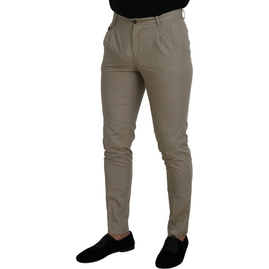 Dolce & Gabbana Stunning Beige Italian Cotton Trousers Dolce & Gabbana