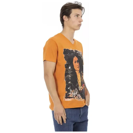 Trussardi Action Orange Cotton Men T-Shirt Trussardi Action