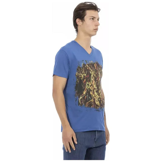 Trussardi Action Blue Cotton Men T-Shirt Trussardi Action