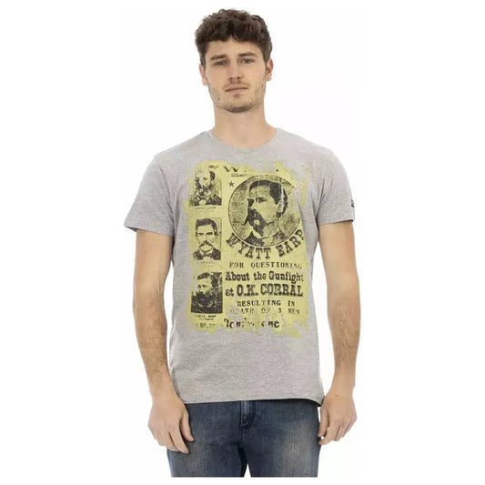 Trussardi Action Gray Cotton Men T-Shirt Trussardi Action