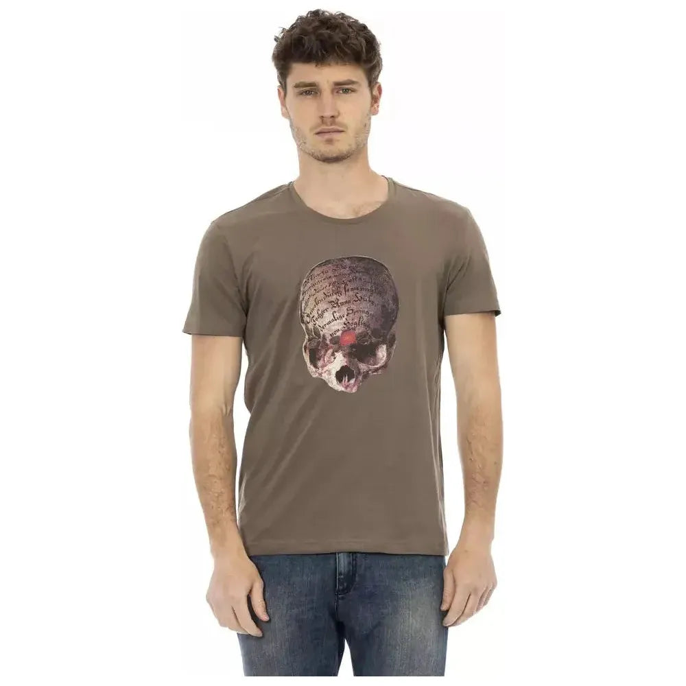 Trussardi Action Brown Cotton Men T-Shirt Trussardi Action