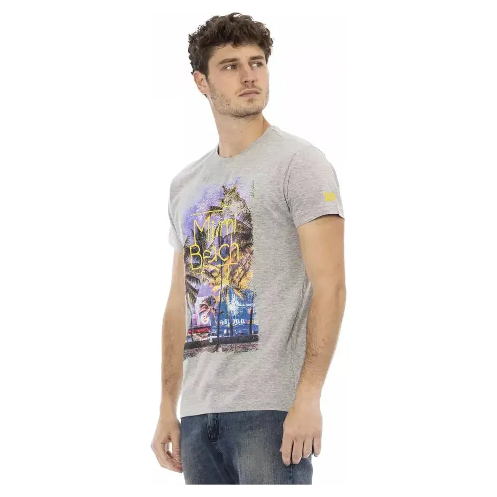 Trussardi Action Gray Cotton Men T-Shirt Trussardi Action