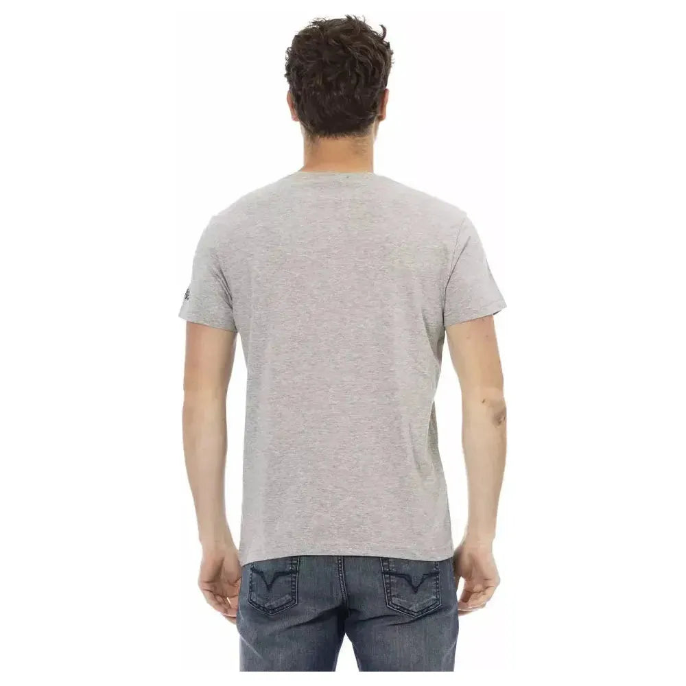 Trussardi Action Gray Cotton Men T-Shirt Trussardi Action