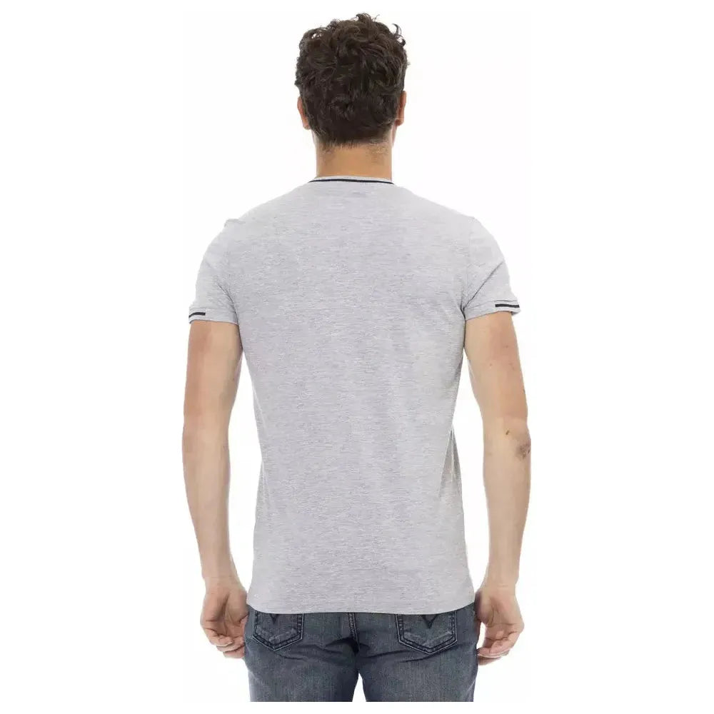 Trussardi Action Gray Cotton Men T-Shirt Trussardi Action