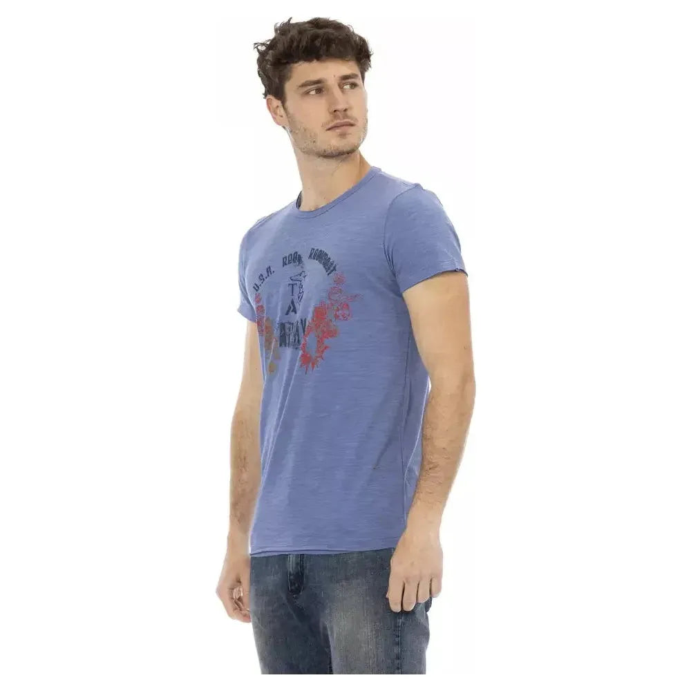 Trussardi Action Blue Cotton Men T-Shirt Trussardi Action