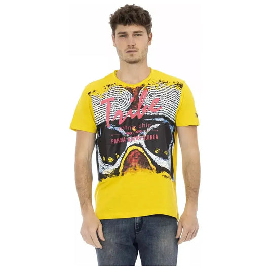 Trussardi Action Yellow Cotton Men TShirt Trussardi Action