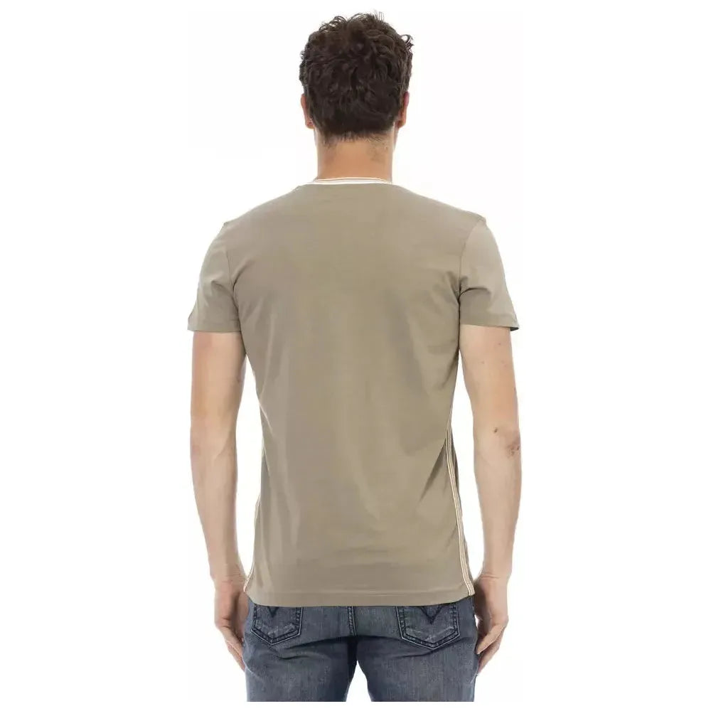 تي شيرت رجالي من القطن باللون الأخضر من Trussardi Action
