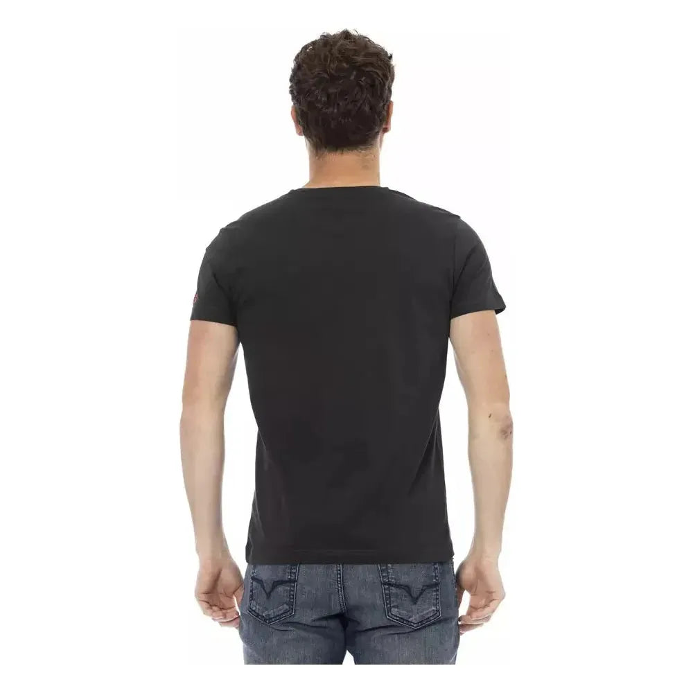 Trussardi Action Black Cotton Men T-Shirt Trussardi Action