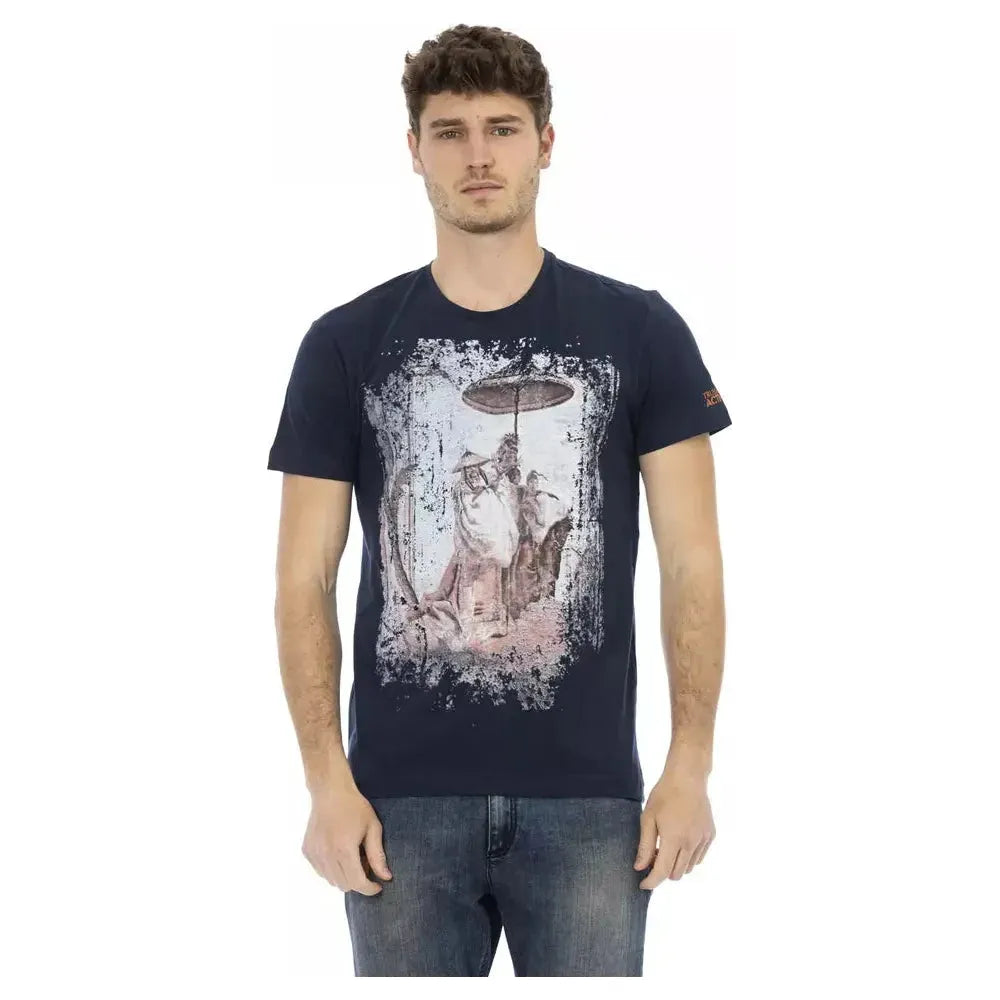 Trussardi Action Blue Cotton Men T-Shirt Trussardi Action