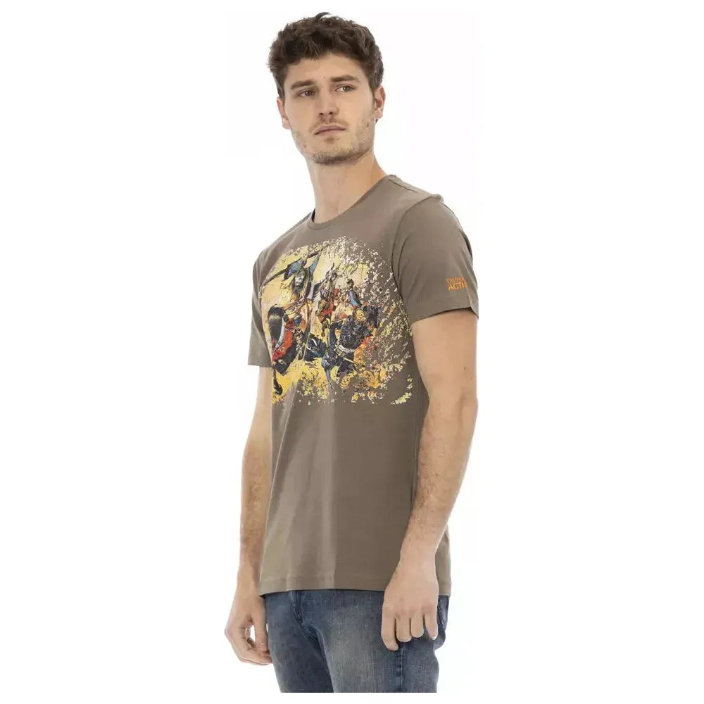 Trussardi Action Brown Cotton Men T-Shirt Trussardi Action