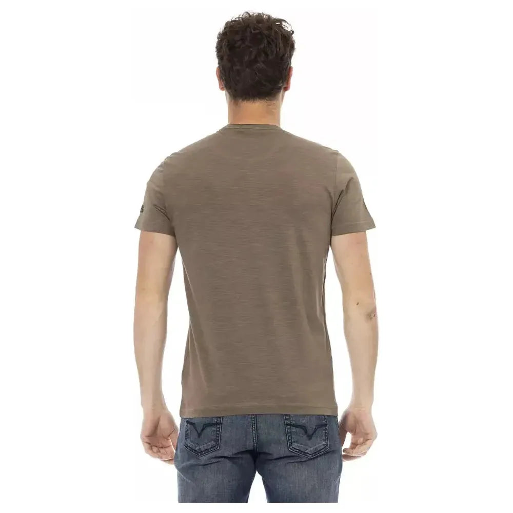 Trussardi Action Brown Cotton Men T-Shirt Trussardi Action