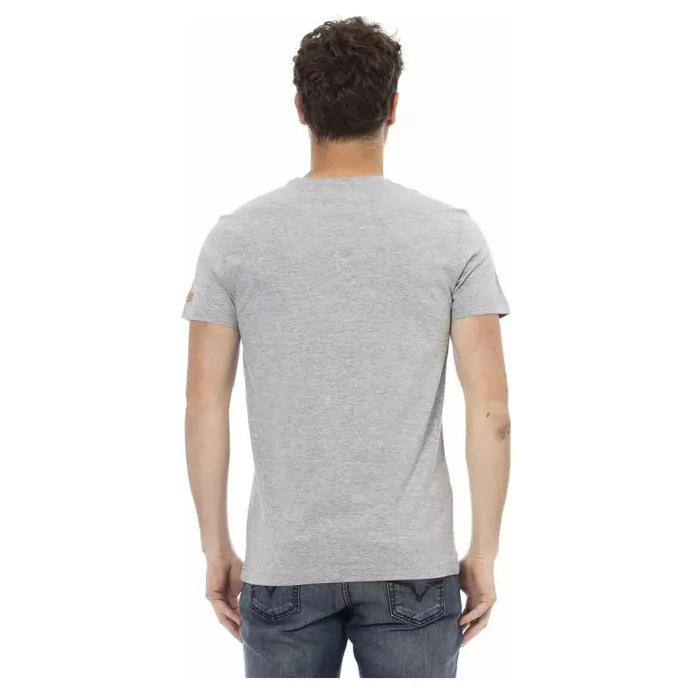 Trussardi Action Gray Cotton Men T-Shirt Trussardi Action