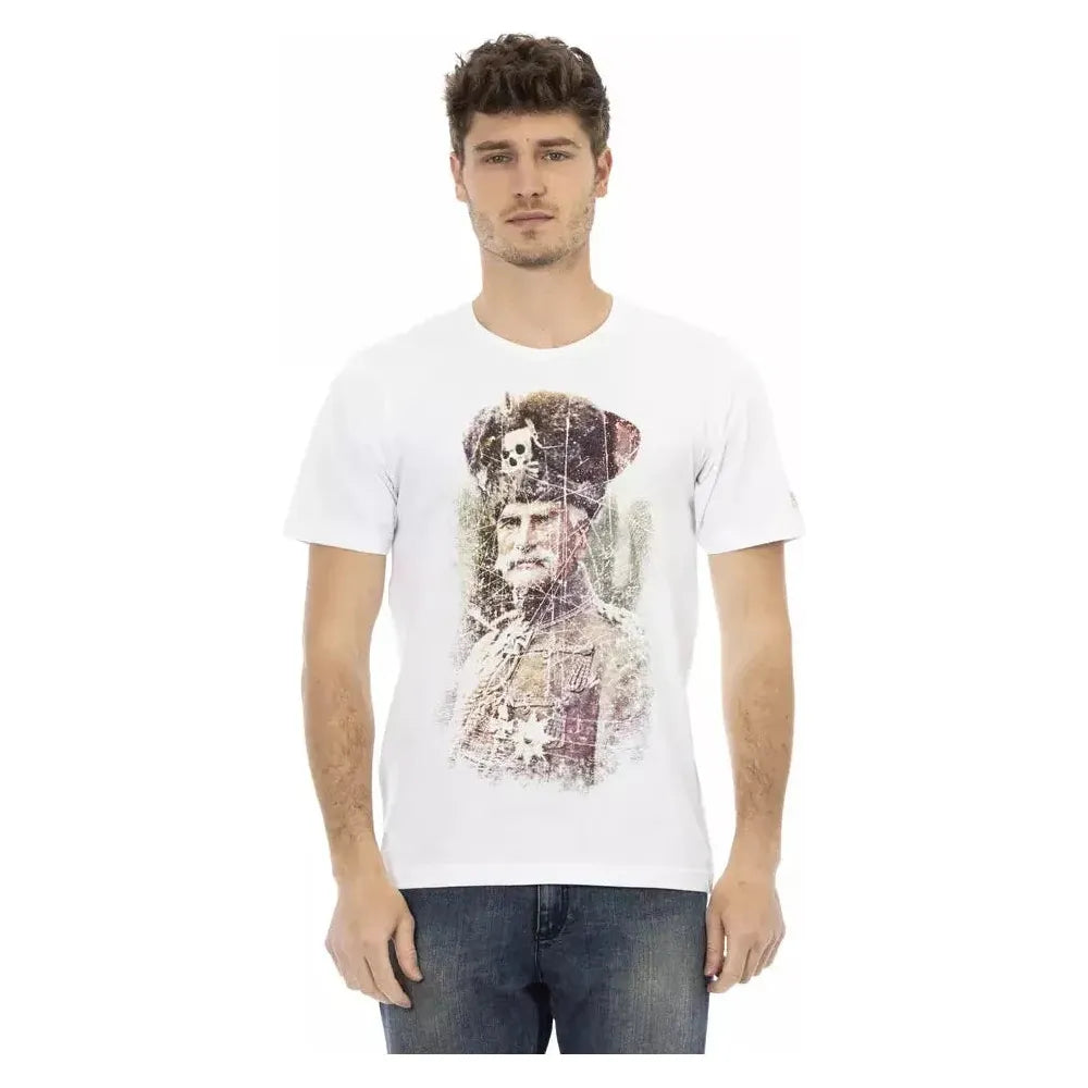 Trussardi Action White Cotton Men T-Shirt Trussardi Action