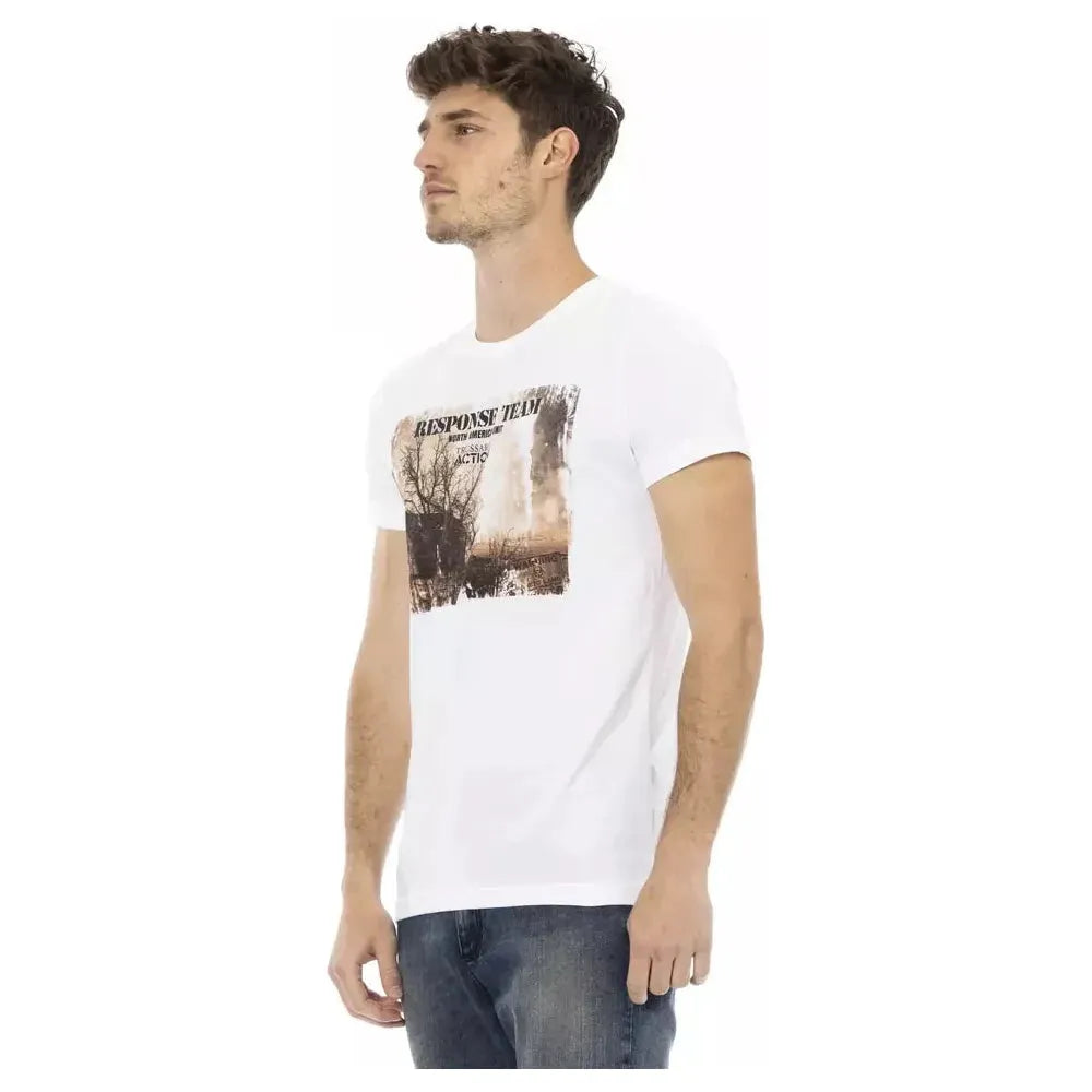 Trussardi Action White Cotton Men T-Shirt Trussardi Action